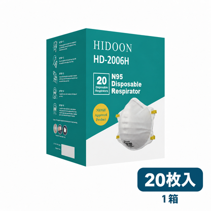 N95マスク HIDOON HD-2006H 1箱20枚入りのパッケージ